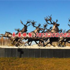 群鹿銅雕，小鹿銅雕