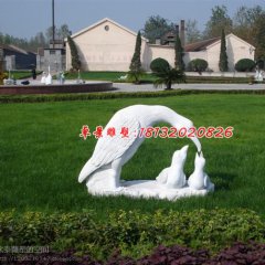 喂食石雕，公園動物石雕，景觀石雕