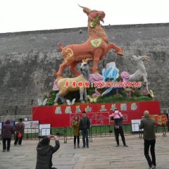 玻璃鋼三羊開泰雕塑，玻璃鋼羊雕塑