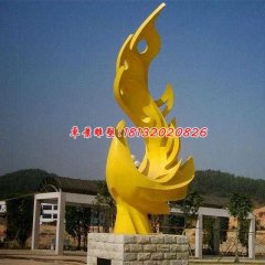 不銹鋼鳳凰雕塑，抽象鳳凰雕塑