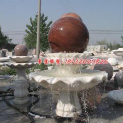 風(fēng)水球石雕，晚霞紅風(fēng)水球噴泉石雕