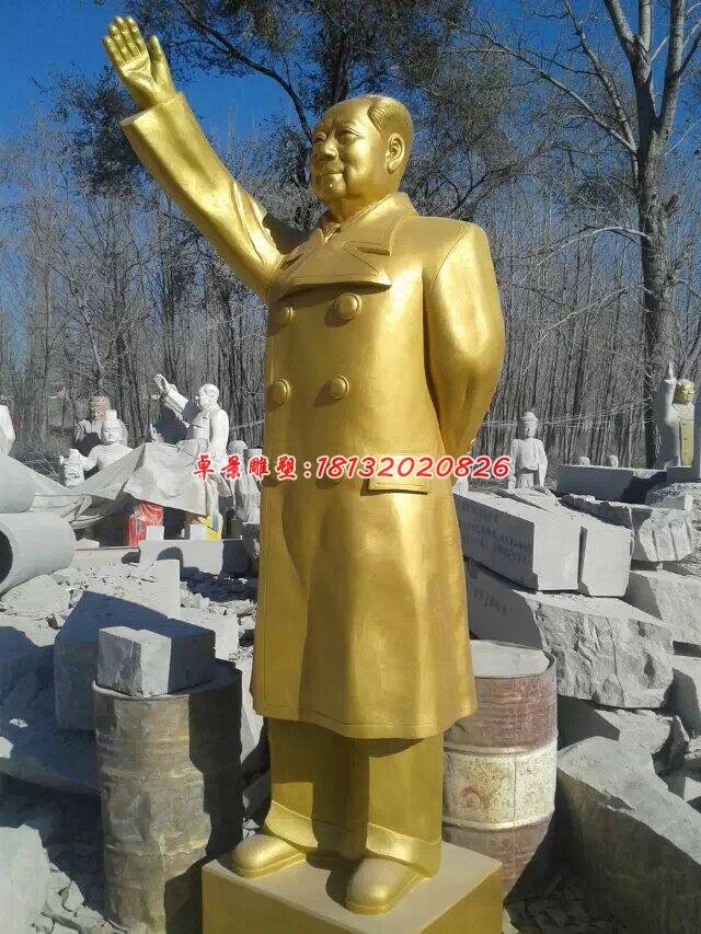 玻璃鋼毛主席雕塑，玻璃鋼仿銅人物雕塑 (2)