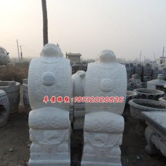 石雕門墩，漢白玉門墩雕塑
