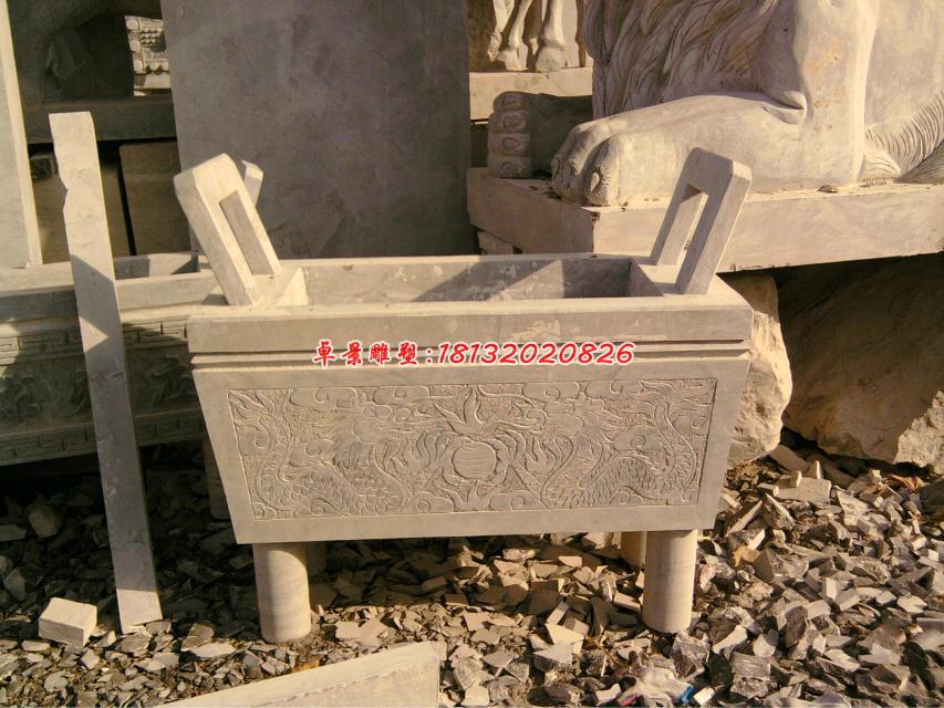 石雕鼎，石雕香爐，寺廟石香爐 (2)