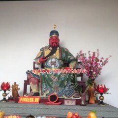 玻璃鋼關公雕塑，紅臉關二爺雕塑