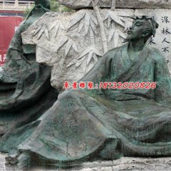 王維銅雕，古代人物銅雕