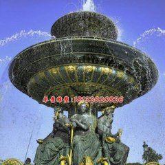 玻璃鋼噴泉雕塑，西方人物噴泉雕塑