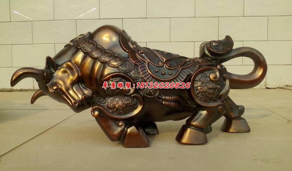 開荒牛銅雕，廣場(chǎng)招財(cái)牛銅雕