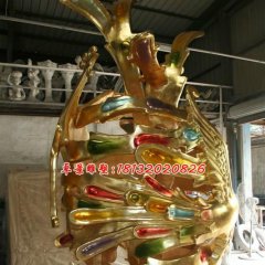 玻璃鋼鳳凰雕塑，玻璃鋼神獸雕塑