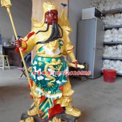 玻璃鋼紅臉關(guān)公雕塑，玻璃鋼彩繪神仙雕塑