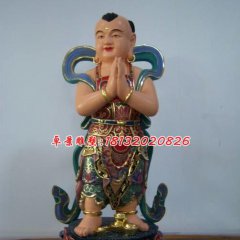 玻璃鋼善財(cái)童子雕塑，彩繪神仙雕塑