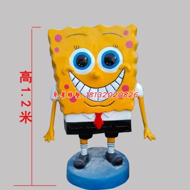 玻璃鋼海綿寶寶雕塑，玻璃鋼卡通雕塑