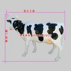 玻璃鋼奶牛雕塑，仿真奶牛雕塑