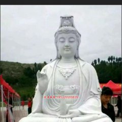 觀世音菩薩石雕，坐式觀音雕塑