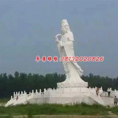 觀世音石雕，漢白玉大型觀音石雕