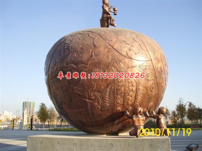 蘋(píng)果銅雕,景觀城市銅雕