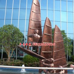 帆船銅雕，廣場(chǎng)帆船景觀銅雕