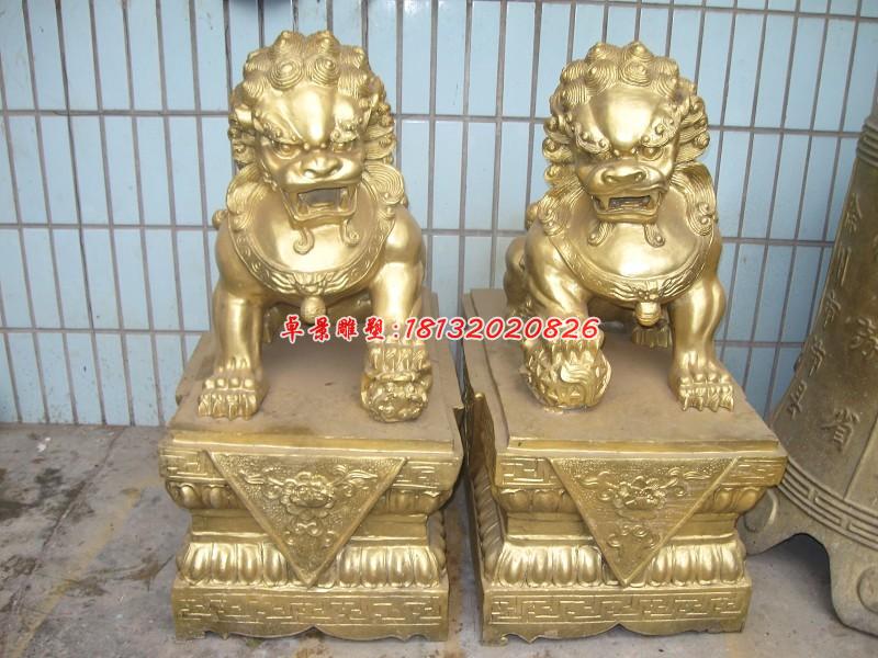 北京獅子銅雕，踩球獅子雕塑