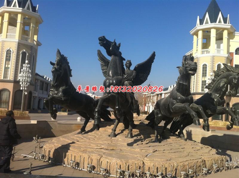 阿波羅戰(zhàn)車(chē)雕塑，小區(qū)景觀(guān)銅雕 (2)