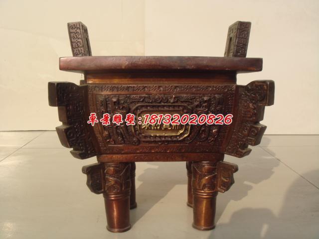 聚財(cái)寶鼎雕塑，企業(yè)鼎銅雕