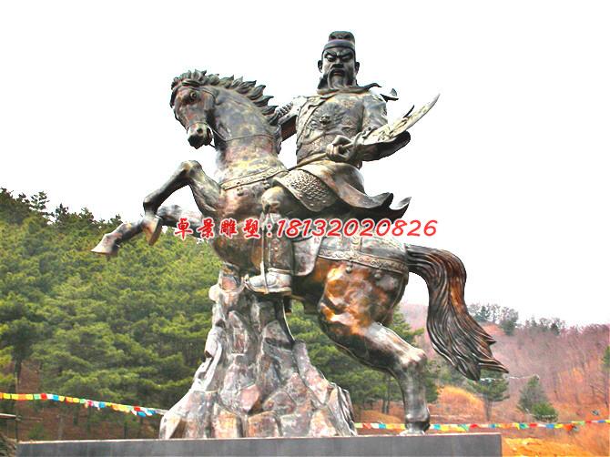 關公騎馬雕塑，廣場景觀銅雕