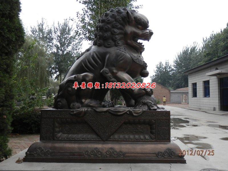 銅雕北京獅，看門(mén)獅子雕塑 (3)