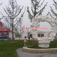 西方小孩石雕，漢白玉景觀石雕