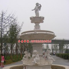 西方小孩石噴泉，歐式噴泉石雕