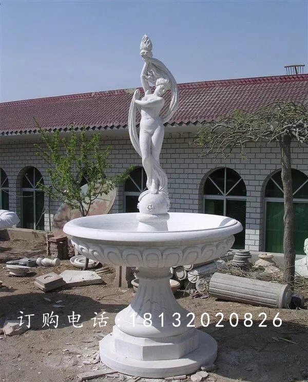 西方人物石噴泉，漢白玉人物石噴泉