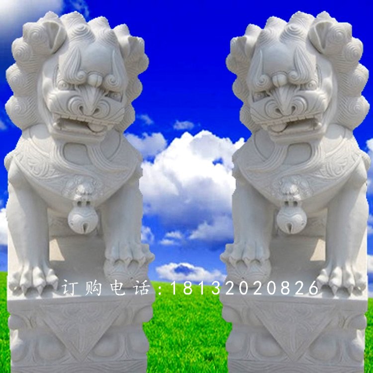 漢白玉獅子雕塑，石獅子石雕
