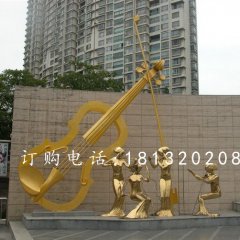 廣場(chǎng)音樂(lè)人物雕塑，黃銅人物雕塑