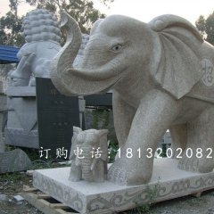 大象石雕，大理石大象雕塑，招財(cái)象石雕
