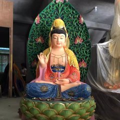 彩繪觀音菩薩雕塑，玻璃鋼觀音雕塑