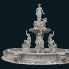 西方石雕噴泉，廣場石雕