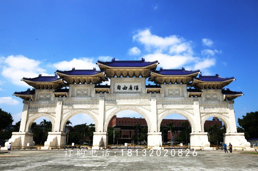 石雕牌坊，五門牌坊，廣場(chǎng)牌坊雕塑 (2)