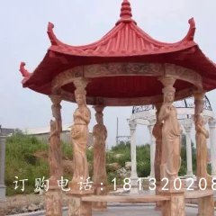 石雕涼亭，公園景觀雕塑