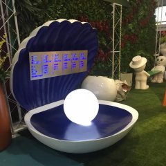 玻璃鋼珍珠貝殼雕塑，景觀玻璃鋼雕塑