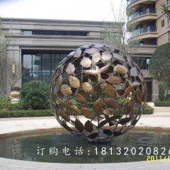 銅雕球，鏤空球，小區(qū)景觀雕塑