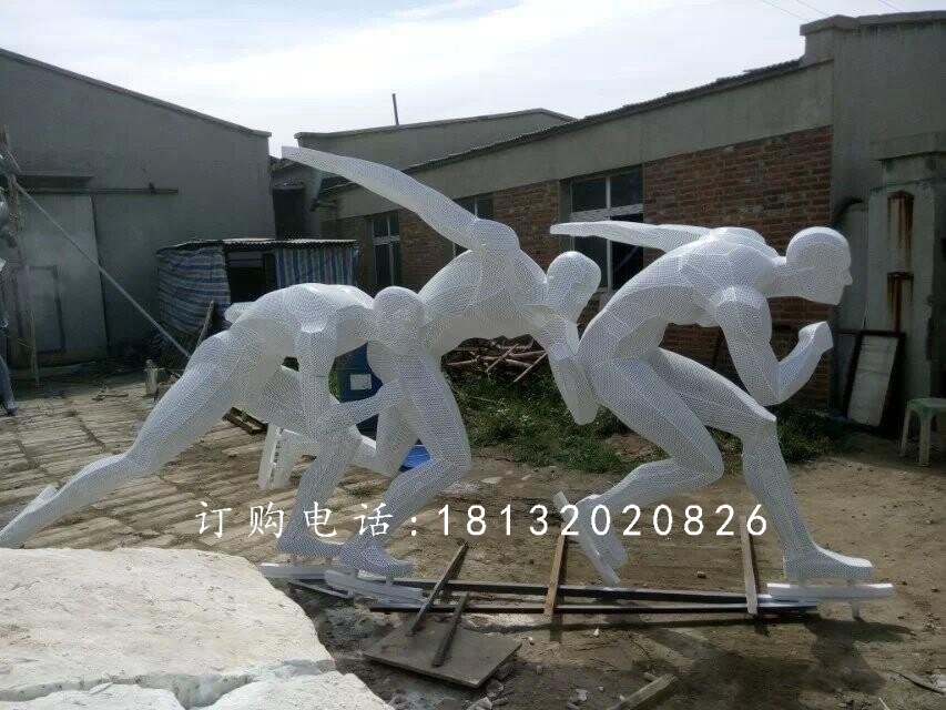 玻璃鋼滑冰雕塑，仿真滑冰雕塑