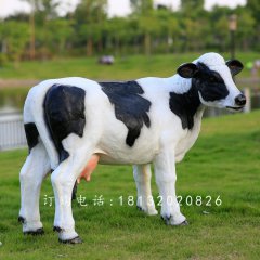 玻璃鋼奶牛，玻璃鋼仿真奶牛雕塑