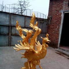 鳳凰銅雕，古代神獸銅雕