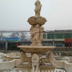 黃銹石噴泉雕塑，組合噴泉石雕