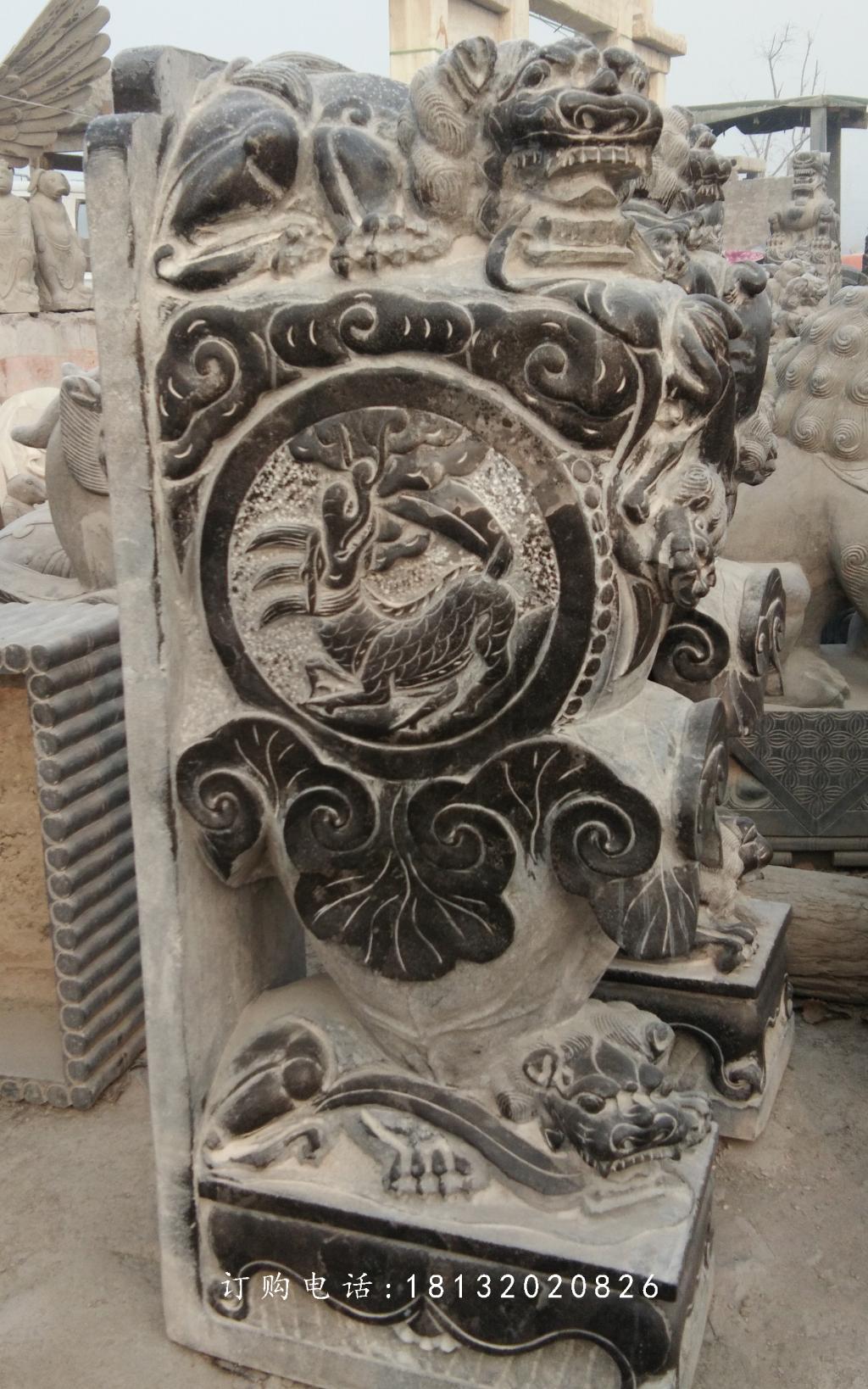 青石門(mén)墩，仿古門(mén)墩雕塑