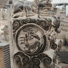 青石門墩，仿古門墩雕塑