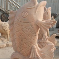 石雕魚，噴泉魚，公園石雕魚