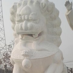 漢白玉獅子雕塑，漢白玉北京獅子