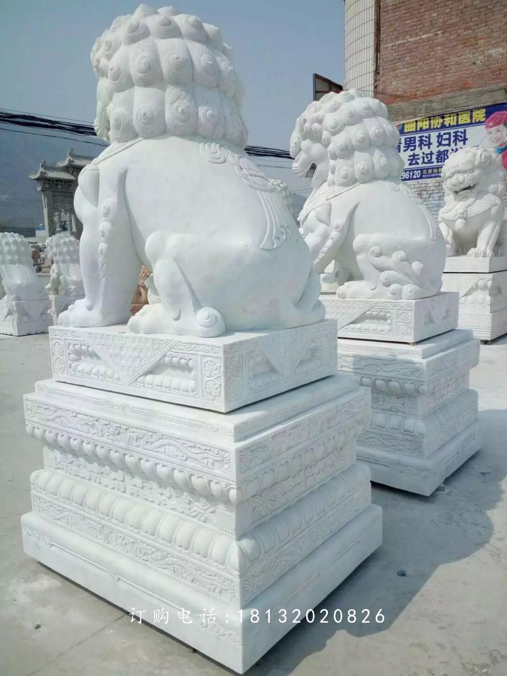 漢白玉獅子石雕，門口獅子雕塑 (2)