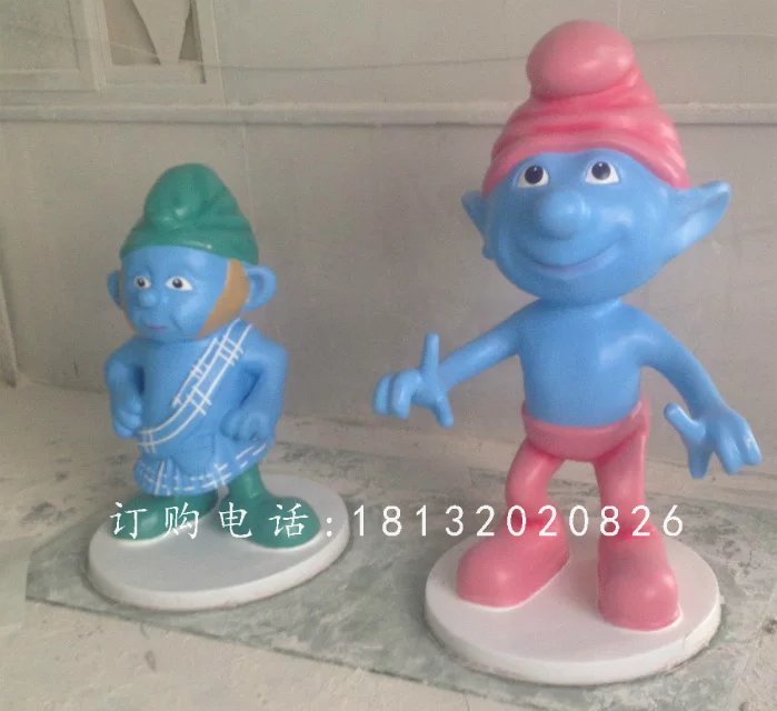 藍(lán)精靈雕塑，卡通玻璃鋼雕塑 (1)