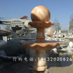 晚霞紅風(fēng)水球石雕，公園景觀石雕
