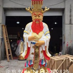 玻璃鋼龍王雕塑，貼金彩繪雕塑